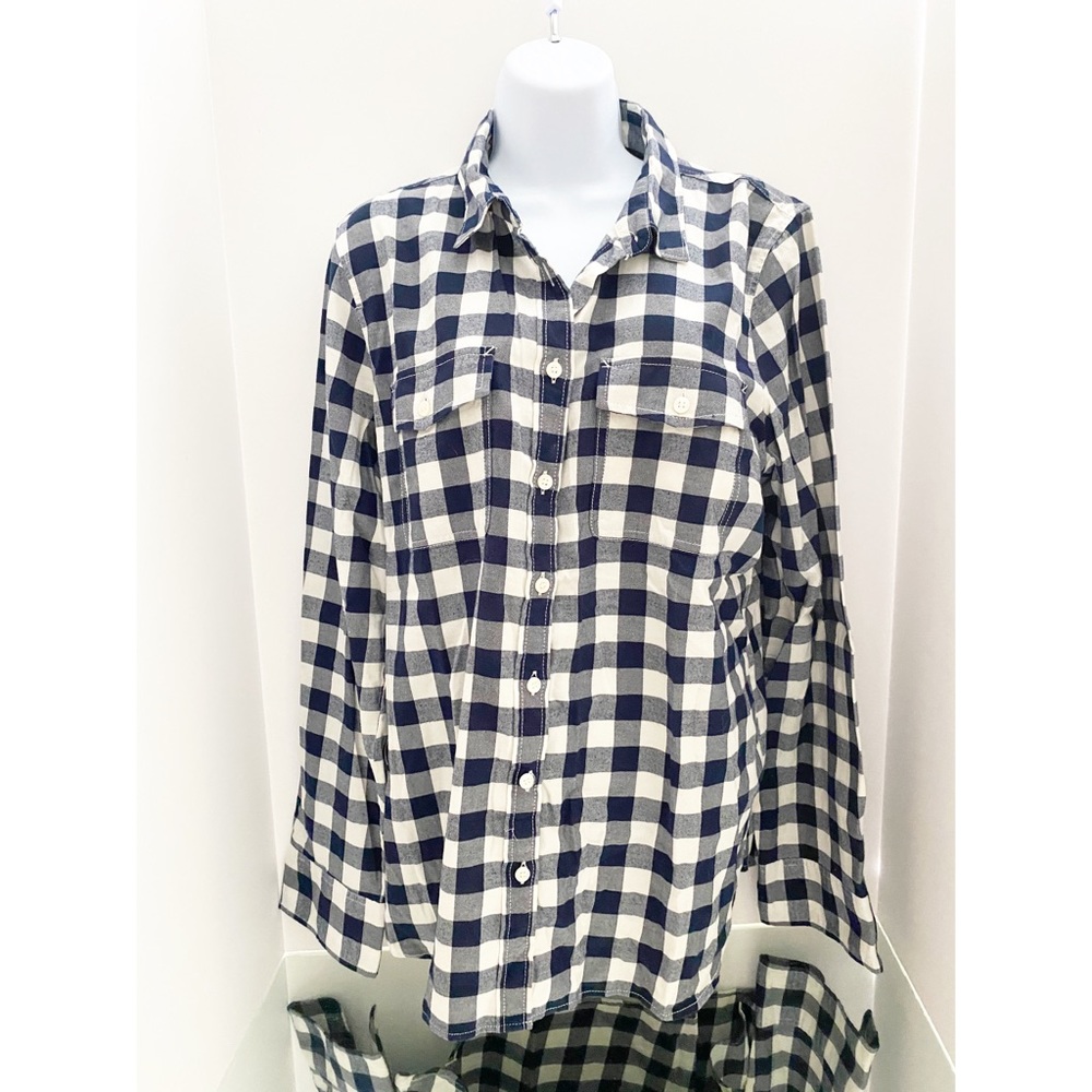 JCREW Flannel Gingham Long-sleeve Button Down